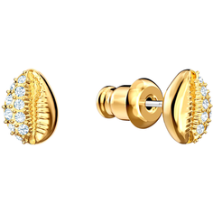Серьги пусеты SWAROVSKI, кристаллы Swarovski, золотой