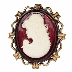Брошь, янтарь прессованный, янтарь синтетический, янтарь, 1 шт., коричневый/черный Хорошие Вещи