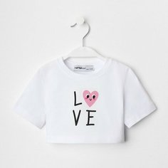 Футболка Kaftan новорожденные, размер 28, белый/LOVE