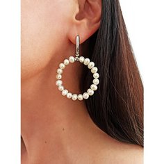 Серьги конго JEWELRY A VENTO, жемчуг пресноводный культивированный, размер 55 мм, жемчужный