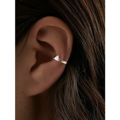 Кафф MIESTILO, серебро, 925 проба, родирование, фианит, , серебристый