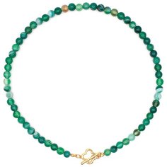 Бусы Strekoza Collection, агат, длина 40 см, зелeный