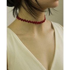 Чокер, длина 35 см, красный Нет бренда