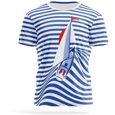 Футболка PANiN Brand, размер S, белый, бирюзовый, серый