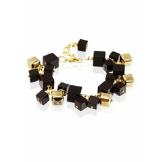 Браслет Alerie Accessories, агат, гематит, черный, золотистый