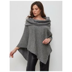 Пончо Lesnikova Design, размер 44-52, серый меланж