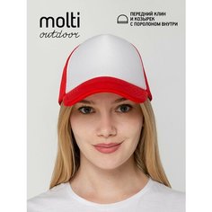 Бейсболка molti для женщин, размер 56-58, красный/белый
