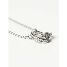 Колье Shine & Beauty, кристаллы Swarovski, длина 45 см, серебристый
