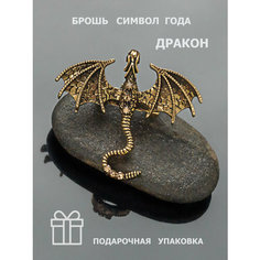 Брошь, стразы, золото Petro Jewelry
