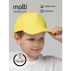 Бейсболка molti для детей, размер 52-54, желтый