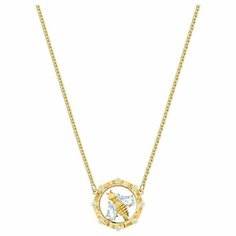 Колье SWAROVSKI, кристаллы Swarovski, длина 38 см, белый/золотистый