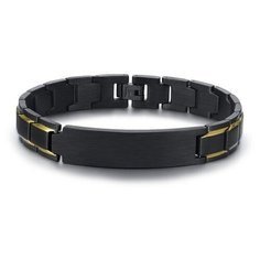 Браслет Horologix, размер 21.5 см, размер XL, черный, золотистый