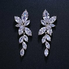 Серьги Italina Rigant, искусственный камень, белый