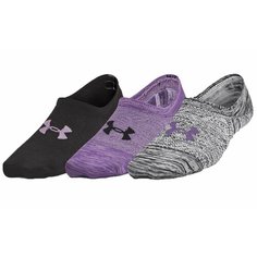 Носки Under Armour Breathe Lite Ultra Low 3P, размер S, фиолетовый, черный, серый