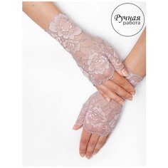 Митенки Nadia Piskun для женщин, размер 8, рoзовый