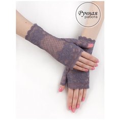 Митенки Nadia Piskun для женщин, размер 6, серый