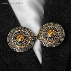 Брошь ТероПром, стразы, коричневый