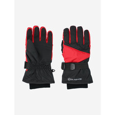 Перчатки GLISSADE Gloves For Boys для мальчиков, размер 5, черный/красный