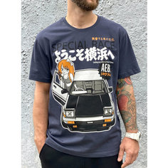 Футболка с японским JDM автомобилем Toyota AE86 Anime / Resource Stickers, размер M, cиний