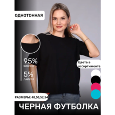 Футболка, размер 50, черный Россия