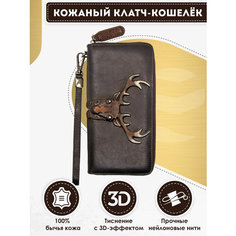 Кошелек Dzett, фактура тиснение, черный