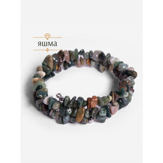 Жесткий браслет BL Jewelry, агат, 1 шт., размер 19 см, хаки