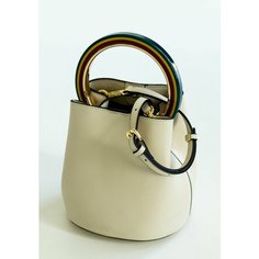Сумка ведро Vael, фактура зернистая, white