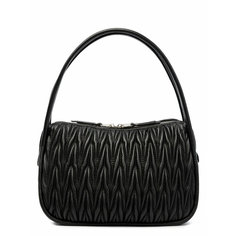 Сумка багет ELEGANZZA, фактура стеганая, тиснение, black