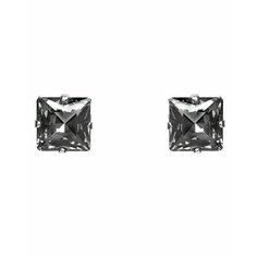 Серьги пусеты N23Lab, искусственный камень, кристаллы Swarovski, черный