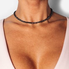 Чокер BL Jewelry, гематит, раухтопаз, агат, длина 35 см, серебристый