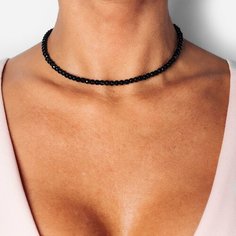 Чокер BL Jewelry, гематит, раухтопаз, агат, длина 35 см, черный