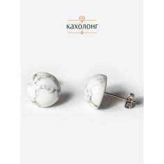 Серьги пусеты BL Jewelry, кахолонг, размер 12 мм, белый