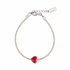 Браслет one wrong detail, кристаллы Swarovski, размер 16 см, размер one size, серебристый