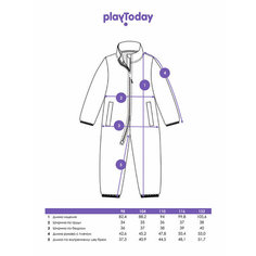 Комбинезон playToday Осень-зима 2023, размер 110, черный
