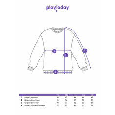Свитшот playToday, размер 116, cиний