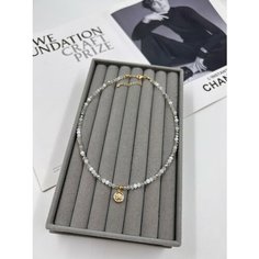 Колье, стекло, длина 38 см, золотистый Lady Bag