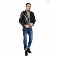 Куртка FIRST MAN Кожаные куртки из натуральной кожи, размер 56, черный