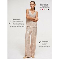 Брюки палаццо WONDERCLO, размер XXL, бежевый
