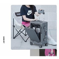 Чемодан AIBAG, 20 л, размер M, серый