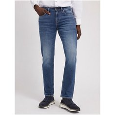 Джинсы зауженные GUESS, размер 34/32, голубой