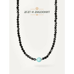 Чокер BL Jewelry, амазонит, агат, длина 35 см, голубой