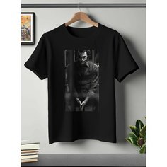 Футболка ONEQ унисекс 50-52 (XL) размер с принтом Джокер, черная, размер XL, черный