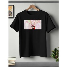 Футболка ONEQ унисекс 50-52 (XL) размер с принтом Narutomaki, черная, размер XL, черный
