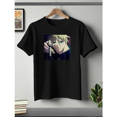 Футболка ONEQ унисекс 64-66 (5XL) размер с принтом Narutomaki, черная, размер 5XL, черный