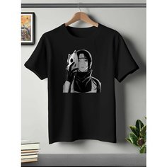 Футболка ONEQ унисекс 56-58 (3XL) размер с принтом Narutomaki, черная, размер 3XL, черный