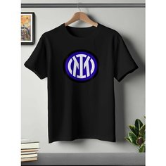 Футболка ONEQ унисекс 60-62 (4XL) размер с принтом Интер, черная, размер 4XL, черный