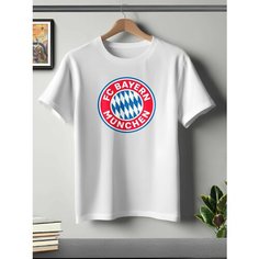 Футболка ONEQ унисекс 56-58 (3XL) размер с принтом Бавария Мюнхен, белая, размер 3XL, белый