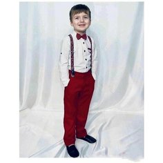 Нарядный костюм с бабочкой и подтяжками, 116 красный Terry