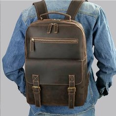 Рюкзак GENUINE LEATHER CasualBagFashionBrown, коричневый