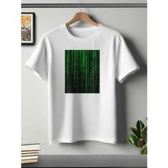 Футболка Детская ONEQ 116 (6-7) размер с принтом Матрица, белая, размер 6-7, белый